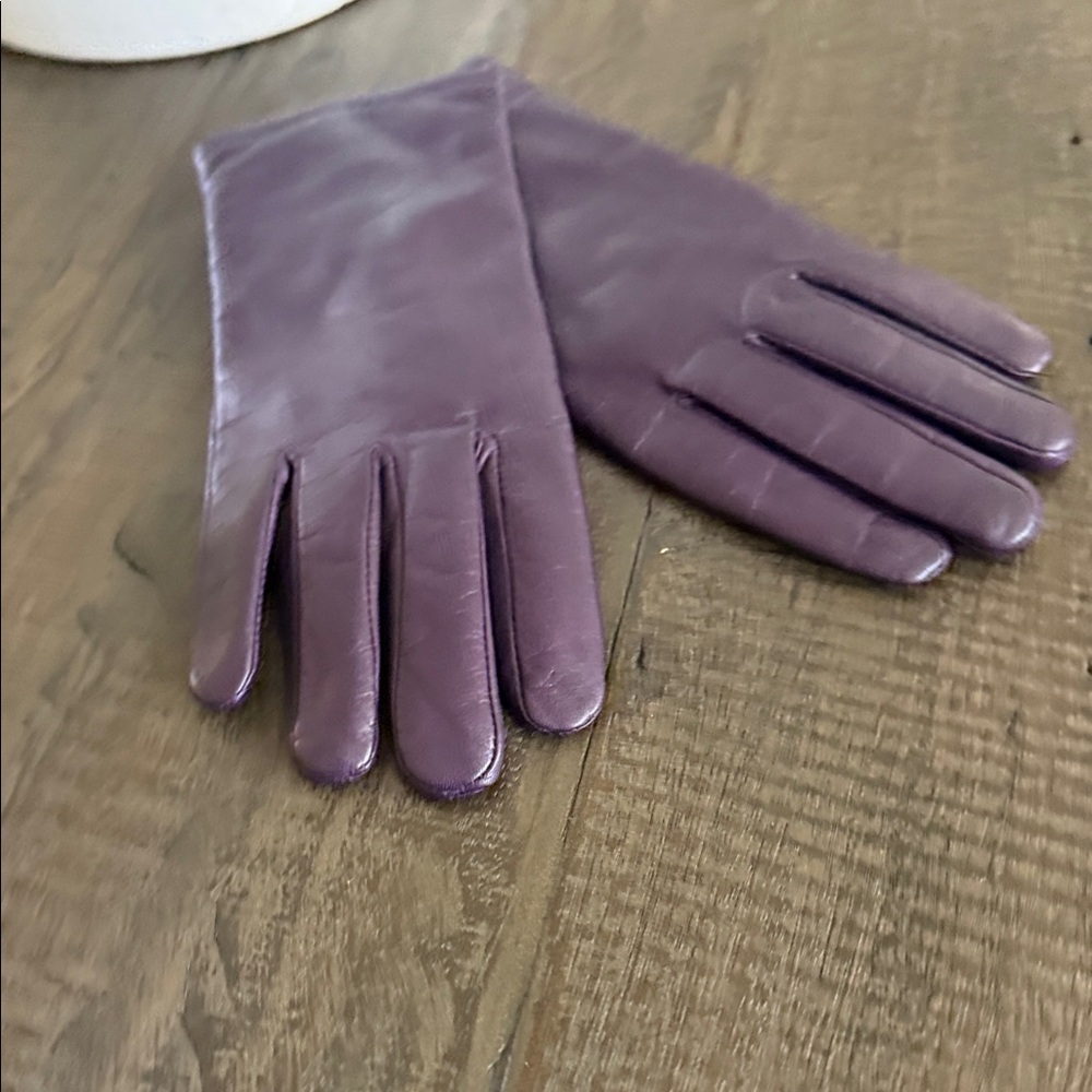 Purple Leather Gloves